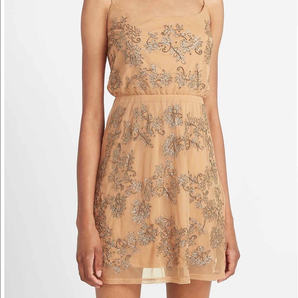 NWT Express Embellished Cowl Neck Mini Dress